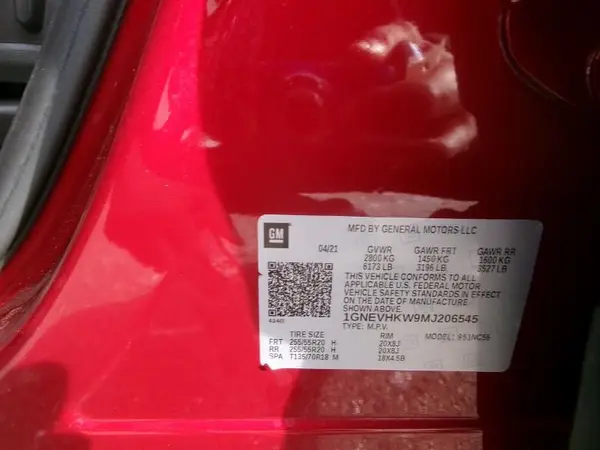 1GNEVHKW9MJ206545 2021 CHEVROLET TRAVERSE - Image 1