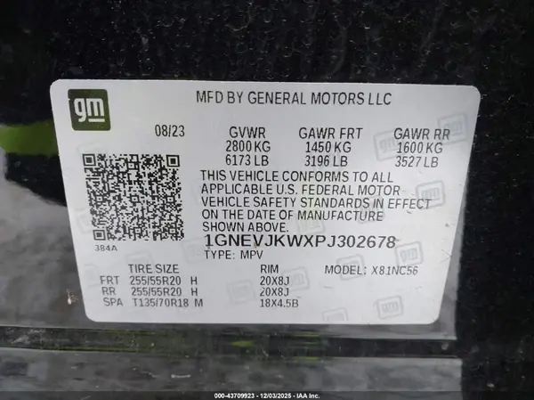 1GNEVJKWXPJ302678 2023 CHEVROLET TRAVERSE - Image 8