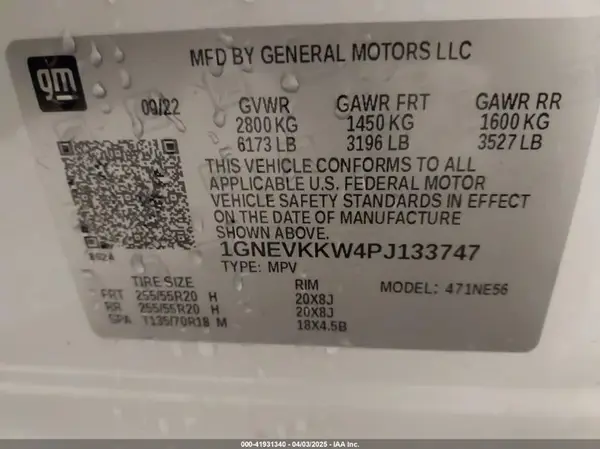 1GNEVKKW4PJ133747 2023 CHEVROLET TRAVERSE - Image 8