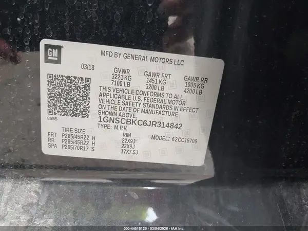 1GNSCBKC6JR314842 2018 CHEVROLET TAHOE - Image 8
