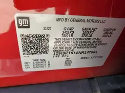 1GNSKTKL6NR147963 2022 CHEVROLET TAHOE
