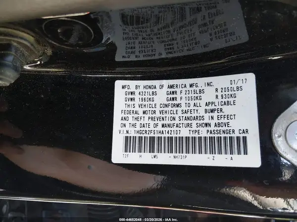 1HGCR2F51HA142107 2017 HONDA ACCORD - Image 8