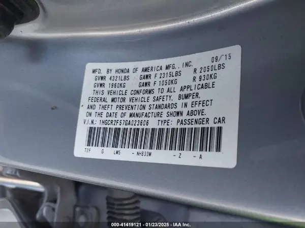 1HGCR2F57GA023606 2016 HONDA ACCORD - Image 8
