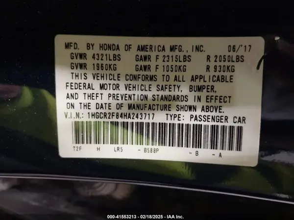 1HGCR2F84HA243717 2017 HONDA ACCORD - Image 8