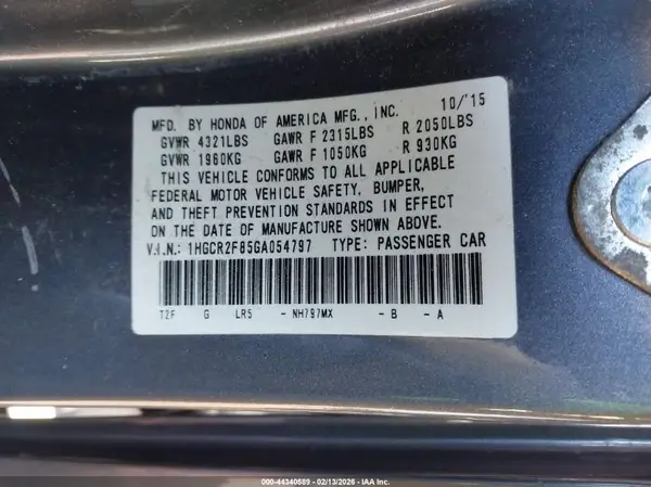 1HGCR2F85GA054797 2016 HONDA ACCORD - Image 8