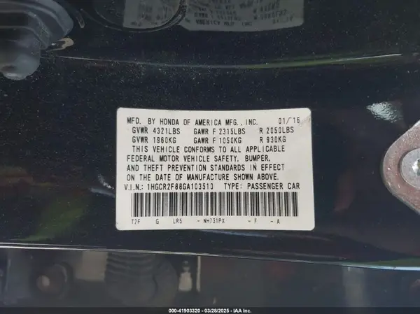1HGCR2F88GA103510 2016 HONDA ACCORD - Image 8
