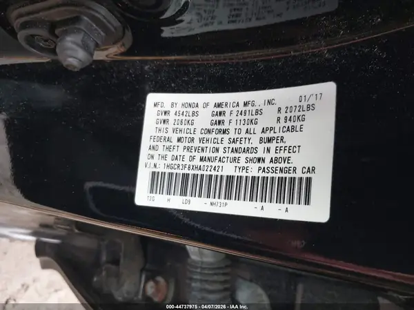 1HGCR3F8XHA022421 2017 HONDA ACCORD - Image 8
