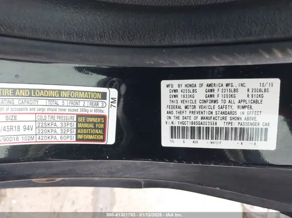 1HGCT1B85GA003558 2016 HONDA ACCORD - Image 8