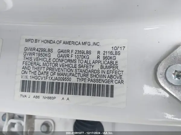 1HGCV1F1XJA009550 2018 HONDA ACCORD - Image 8