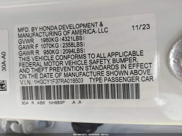 1HGCY1F37RA018503 2024 HONDA ACCORD - Image 8