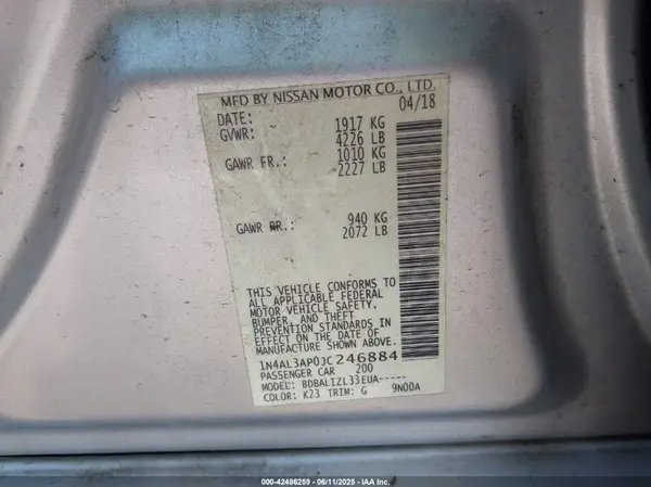 1N4AL3AP0JC246884 2018 NISSAN ALTIMA - Image 8