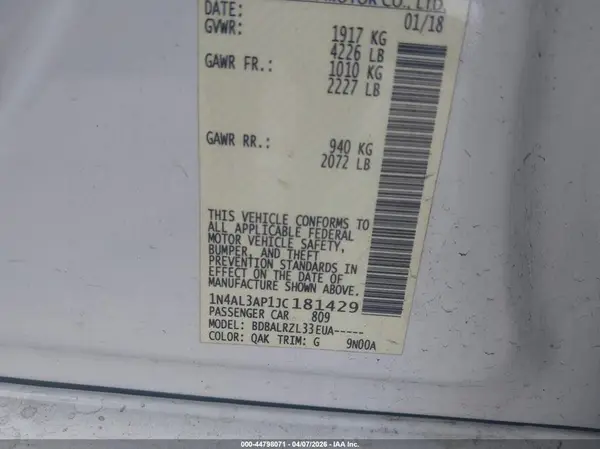 1N4AL3AP1JC181429 2018 NISSAN ALTIMA - Image 8