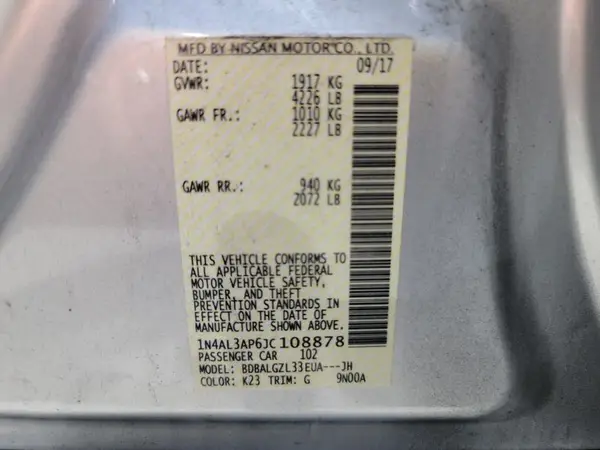 1N4AL3AP6JC108878 2018 NISSAN ALTIMA - Image 1