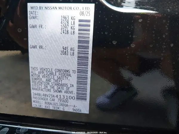 1N4BL4BV2SN413100 2025 NISSAN ALTIMA - Image 5