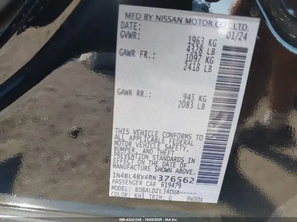 1N4BL4BV4RN376562 2024 NISSAN ALTIMA - Image 8