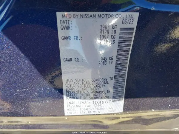 1N4BL4CV2PN408887 2023 NISSAN ALTIMA - Image 8