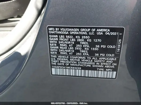 1V2AP2CA1MC583228 2021 VOLKSWAGEN ATLAS - Image 8
