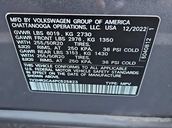1V2HR2CA4PC525823 2023 VOLKSWAGEN ATLAS - Image 2