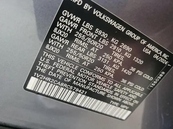 1V2HR2CA8RC579421 2024 VOLKSWAGEN ATLAS - Image 2