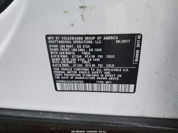 1V2KR2CA3JC523784 2018 VOLKSWAGEN ATLAS - Image 8