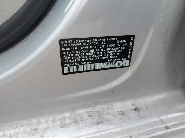 1VWAA7A30JC001360 2018 VOLKSWAGEN PASSAT - Image 5