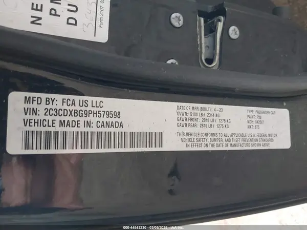 2C3CDXBG9PH579598 2023 DODGE CHARGER - Image 8