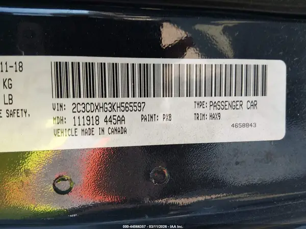 2C3CDXHG3KH565597 2019 DODGE CHARGER - Image 8