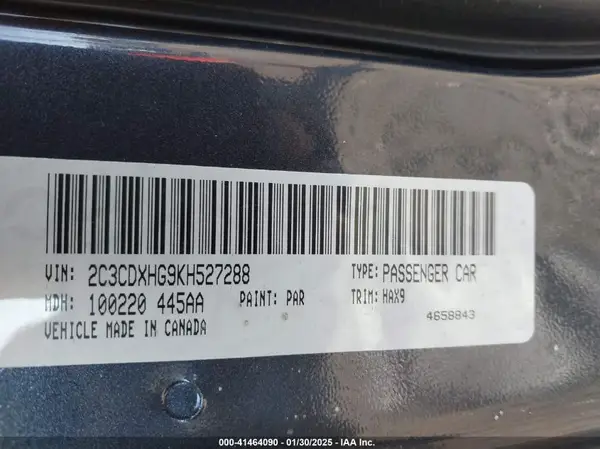 2C3CDXHG9KH527288 2019 DODGE CHARGER - Image 8