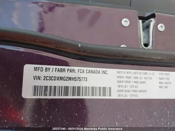 2C3CDXMG2MH575773 2021 DODGE CHARGER - Image 8