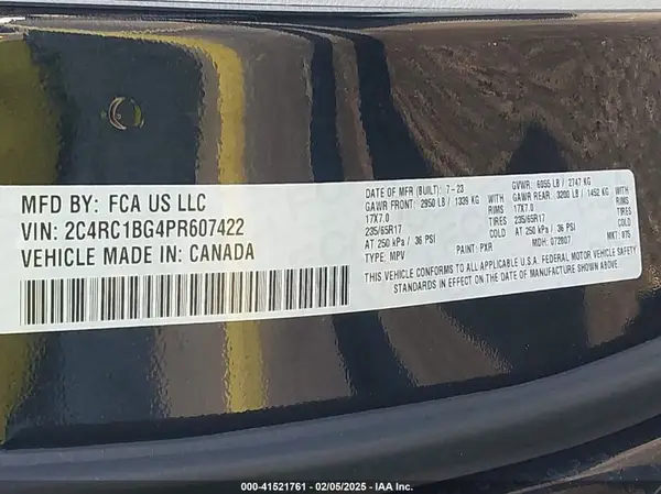 2C4RC1BG4PR607422 2023 CHRYSLER PACIFICA - Image 8