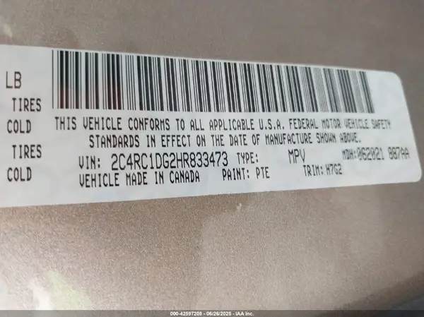 2C4RC1DG2HR833473 2017 CHRYSLER PACIFICA - Image 8