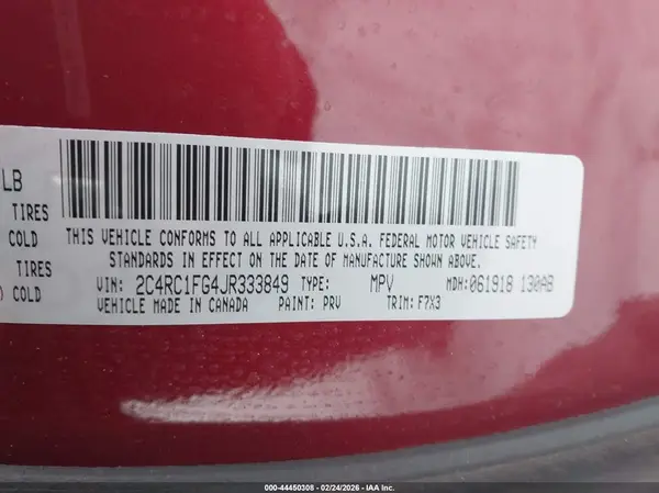 2C4RC1FG4JR333849 2018 CHRYSLER PACIFICA - Image 8