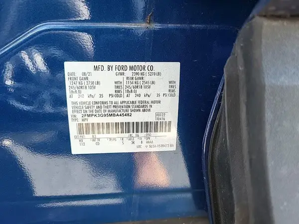 2FMPK3G95MBA45482 2021 FORD EDGE - Image 8