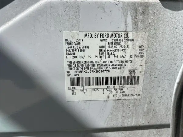 2FMPK3J97KBC10776 2019 FORD EDGE - Image 8
