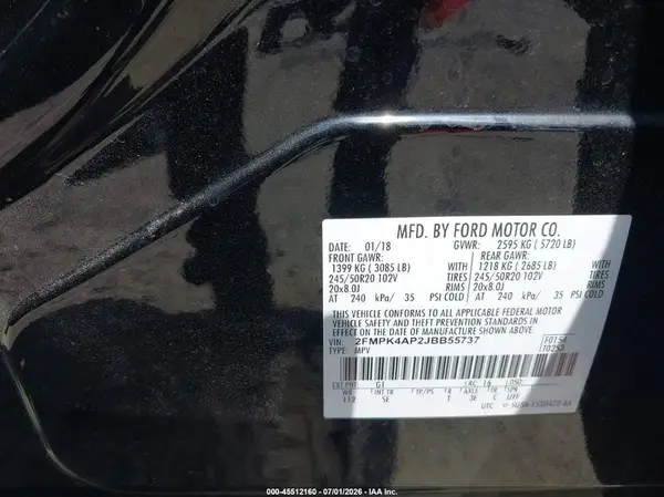 2FMPK4AP2JBB55737 2018 FORD EDGE - Image 8