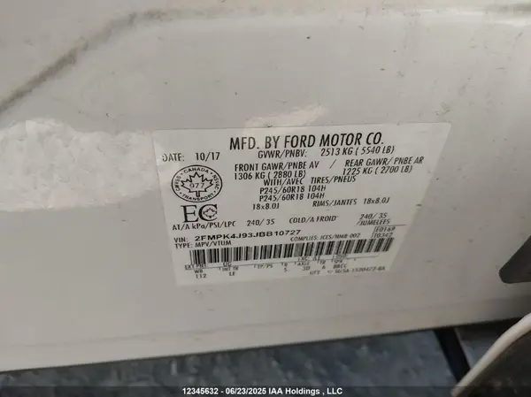 2FMPK4J93JBB10727 2018 FORD EDGE - Image 8