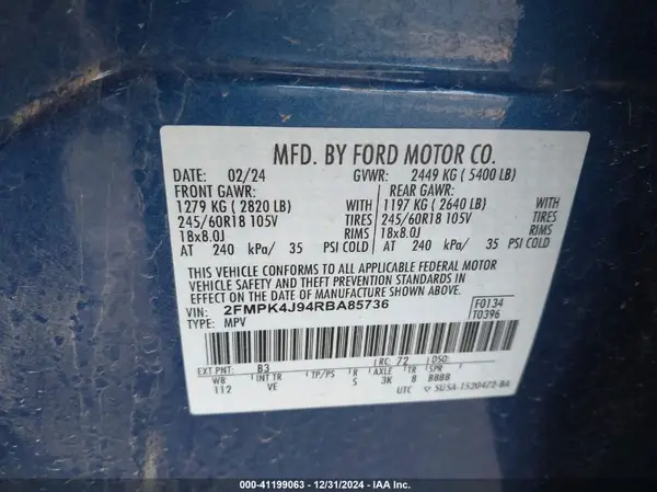 2FMPK4J94RBA85736 2024 FORD EDGE - Image 8