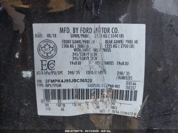 2FMPK4J95JBC56529 2018 FORD EDGE - Image 8