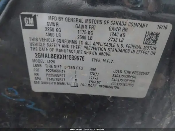 2GNALBEKXH1539976 2017 CHEVROLET EQUINOX - Image 8