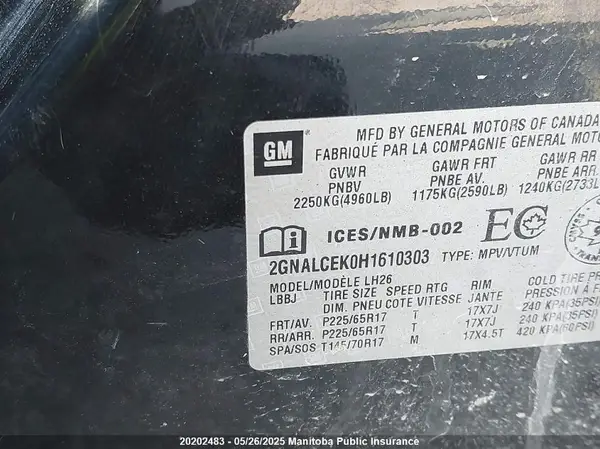 2GNALCEK0H1610303 2017 CHEVROLET EQUINOX - Image 8