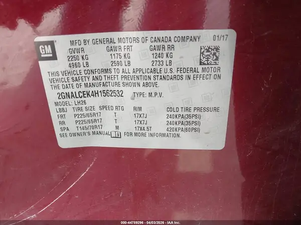 2GNALCEK4H1562532 2017 CHEVROLET EQUINOX - Image 8