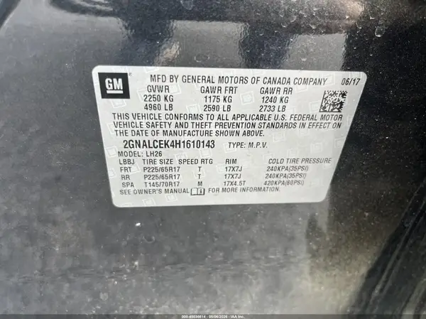 2GNALCEK4H1610143 2017 CHEVROLET EQUINOX - Image 8