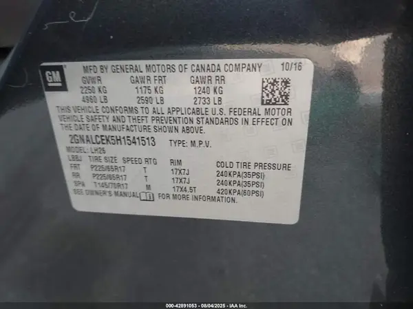 2GNALCEK5H1541513 2017 CHEVROLET EQUINOX - Image 8