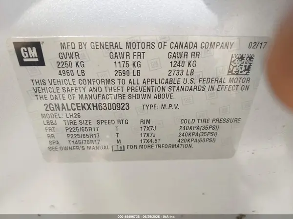 2GNALCEKXH6300923 2017 CHEVROLET EQUINOX - Image 8