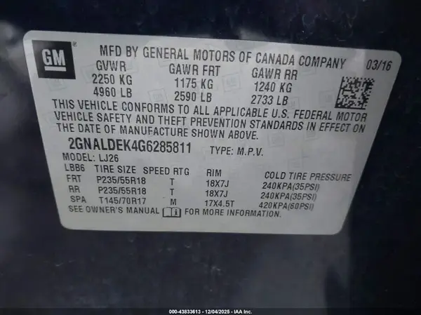 2GNALDEK4G6285811 2016 CHEVROLET EQUINOX - Image 8