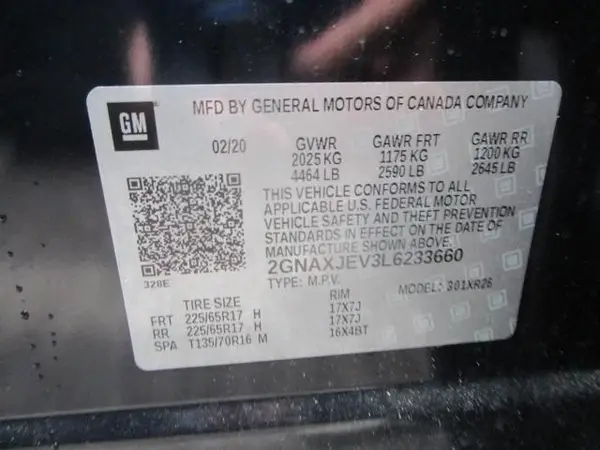 2GNAXJEV3L6233660 2020 CHEVROLET EQUINOX - Image 2