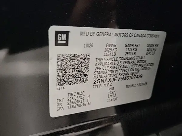 2GNAXJEV5M6107429 2021 CHEVROLET EQUINOX - Image 1