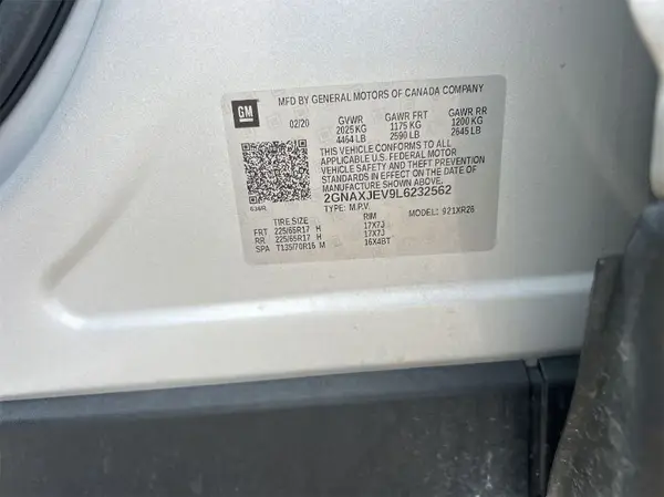 2GNAXJEV9L6232562 2020 CHEVROLET EQUINOX - Image 1