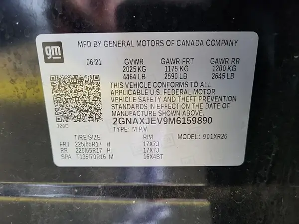 2GNAXJEV9M6159890 2021 CHEVROLET EQUINOX - Image 1