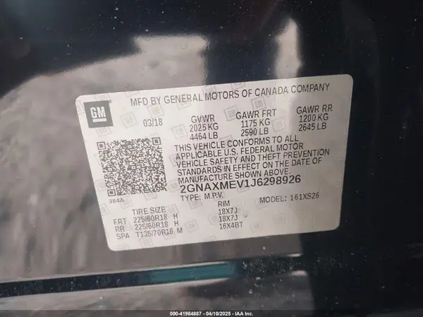 2GNAXMEV1J6298926 2018 CHEVROLET EQUINOX - Image 8
